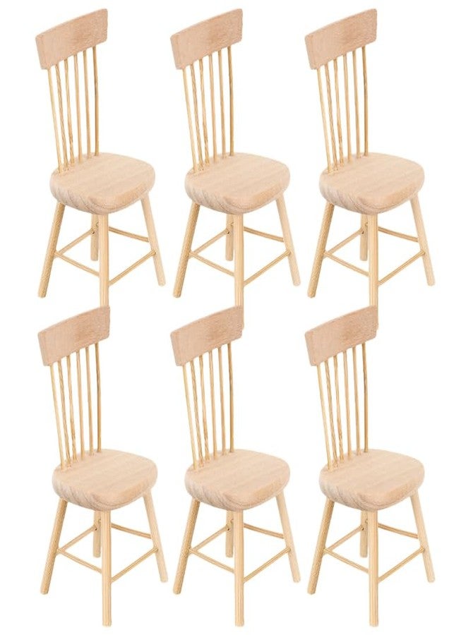Yardwe 24Pcs Miniature Wooden Dollhouse Chairs - Realistic Mini Furniture for DIY Decor and Photography Props Perfect Doll House Accessories - Image 1